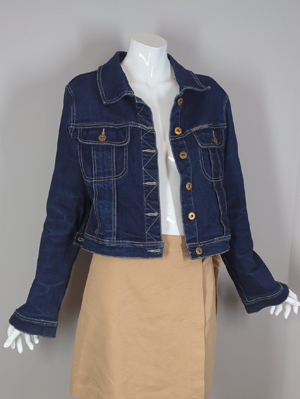 Vintage Parasuco Dark Blue Denim Trucker Jacket Small